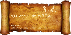 Nyulassy Lóránt névjegykártya