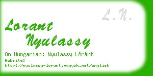 lorant nyulassy business card